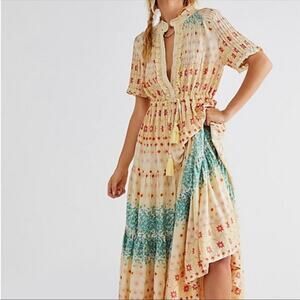 Free People Multicolor Bohemian Maxi Dress